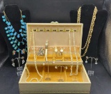 Vintage Jewelry Box & Assorted Costume Jewelry