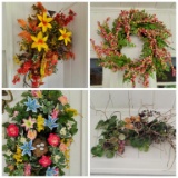 1 Wreath, 1 Swag, 2 Wall Hangings
