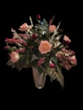 Floral Arrangement in Cut Crystal Vase