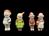 (4) Bisque Porcelain Dolls JAPAN