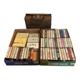Assorted Cassette Tapes and Cassette Carrier Case