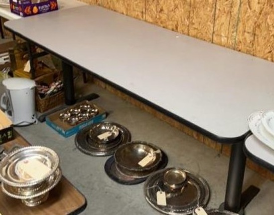 6' Grey Folding Table - Stock Photo