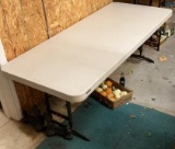 6' Plastic Folding Table - Stock Photo