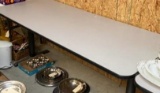 6' Grey Folding Table - Stock Photo