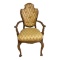 Wood & Upholstered Arm Chair with Cane Back