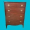 Vintage Mahogany Chest of Drawers, Brass Hardware