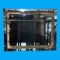 Beveled Mirror with Carved Wood Decoration -