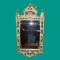 Beveled Mirror in Ornate Green and Gold Frame