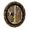 Oval Mirror in Ornate Gold Painted