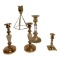 (5) Assorted Brass Candlestick Holders