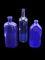 (3) Cobalt Blue Glass Bottles Including (2)