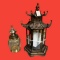 (2) Metal and Glass Lanterns - 23” H and 15” H