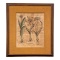 Framed and Matted Hand Colored Engraving - 