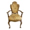 Wood & Upholstered Arm Chair with Cane Back