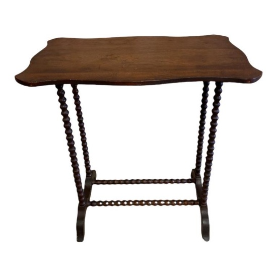 Antique Jenny Lind Style Bobbin Spool Table—