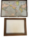Wooden Frame (33” x 27”) and Framed World T