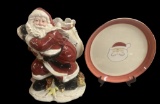 Fitz and Floyd Santa Centerpiece and Large