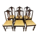 Set of (6) Depression Era Dining Chairs--(1) Arm