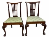 (2) Mahogany Side Chairs with Ball & Claw Feet