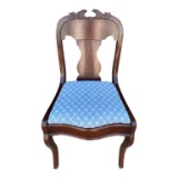 Antique Mahogany Side Chair with Upholstered