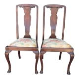 (2) Vintage Side Chairs with Upholstered