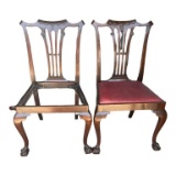 (2) Antique Mahogany Chairs with Carved Ball