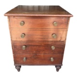 Antique Lift Top Commode, Brass Hardware—23 3/8”