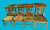 Set of (8) Chairs with Rush Seats--Back of (1)
