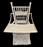 Vintage Child’s Wicker and Wood Potty Chair with