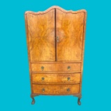 Depression Era Armoire with Carved