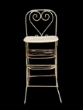 Vintage Wrought Iron Doll High Chair - 10” x 41” H