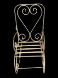 Vintage Wrought Iron Child’s Rocking Chair - 14”