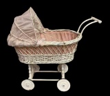 Wicker Baby Doll Stroller Made in W. Germany -