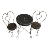 Metal Doll Bistro Table & (2) Chairs