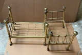 (2) Brass Doll Beds on Casters --(1) Caster