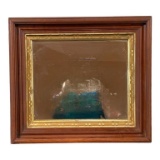 Mirror in Wood and Gold Frame - 17 1/2