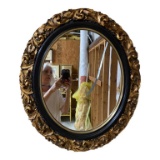 Oval Mirror in Ornate Gold Painted
