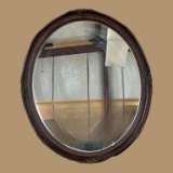 Wood Framed Oval Mirror - 24” x 26”