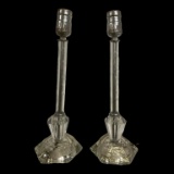 (2) Glass Table Lamps - 14” H