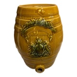 Vintage Stoneware Spirit Barrel Lamp With Coat