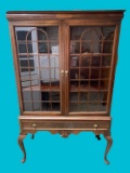 Vintage Mahogany 2-Door Glass-Front China