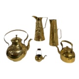 Assorted Brass Items: (3) Brass Kettles (1