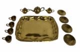 Miniature Brass Tea Set - Tray Measures 7