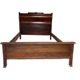 Mahogany Full-Size Bed with Carved and Applied