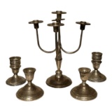 (2) Crown Sterling Weighted Candlestick Holders,