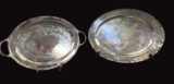 (2) Oval Silver Plate Trays:  Rogers & Bros.