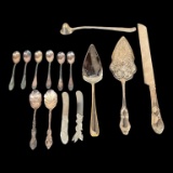 Assorted Silver Plate Flatware & Serving Pieces,