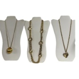 (3) Gold-Toned Necklaces