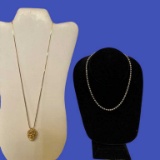 (2) Necklaces - Pine Cone marked “NS”, Beaded