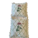 (2) Needlepoint Pillows, 16” x 16”